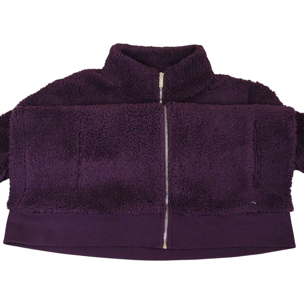Calvin Klein Jacket Women’s Medium Purple Sherpa Fleece Teddy Zip Up Cozy - Picture 8 of 8